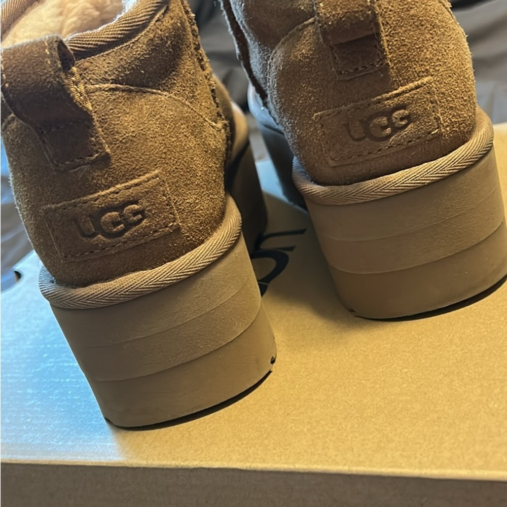 UGG Women's Tan Suede platform Boots